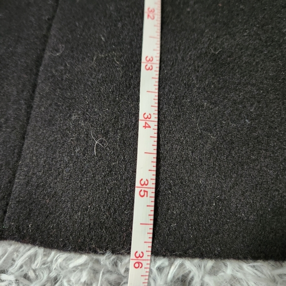 Via Spiga Black Wool and Cashmere Blend Hidden Button Coat - Picture 5 of 7